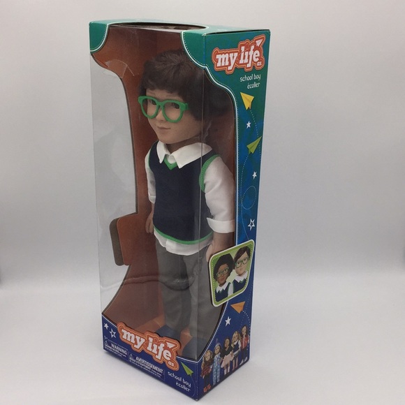 My Life as School Boy 18 Inch Fashion Doll Brown Eyes Green Glasses Brow… - Picture 5 of 15